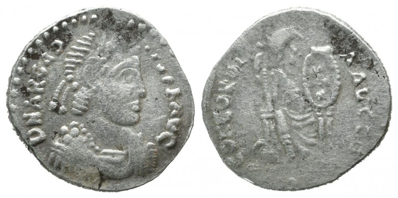 Arcadius, AD.383-408. AR Siliqua (17mm, 2.32g). D N ARCADI-VS P F AVG. Rosette d...