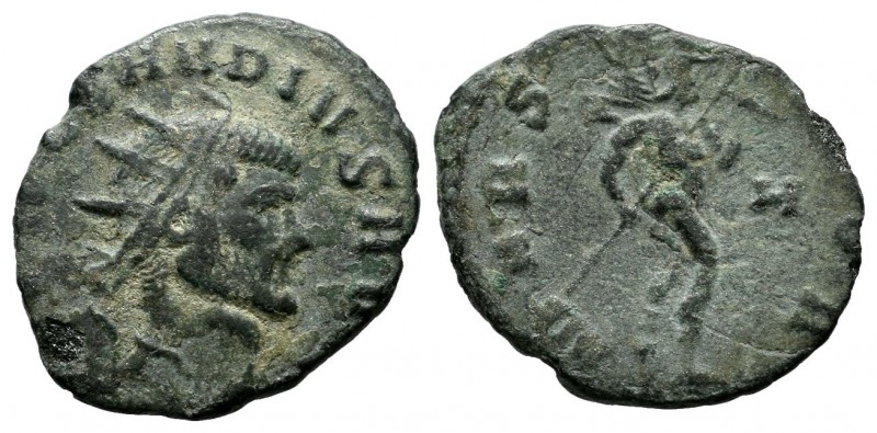 Claudius II Gothicus, AD.268-270. Æ Antoninianus (18mm, 2.47g). Rome mint. IMP C...
