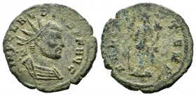 Claudius II Gothicus, AD.268-270. Æ Antoninianus (20mm, 2.96g). Cyzicus mint. IMP CLAVDIVS P F AVG. Radiate and cuirassed bust right. / FELIC-I-T TEMP...