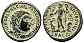 Constantine I. AD.307/310-337. Æ Follis (19mm, 3.59g). Antiochia mint, 6th officina. IMP C FL VAL CONSTANTINVS P F AVG. Radiate, draped and cuirassed ...