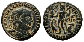 Licinius I. AD.308-324. Æ Follis (18mm, 3.51g). Antiochia mint, 5th officina. IMP C VAL LICIN LICINIVS PF AVG. Radiate, draped and cuirassed bust righ...
