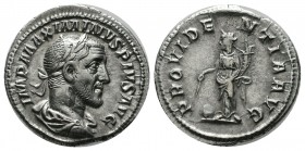 Maximinus I Thrax. AD 235-238. AR Denarius (19mm, 2.92g) . Rome. MAXIMINVS PIVS AVG GERM. Laureate, draped and cuirassed bust right. / PROVIDENTIA AVG...