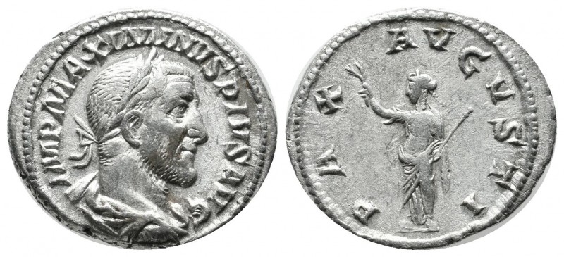 Maximinus I Thrax. AD 235-238. AR Denarius (20mm, 3.22g). Rome. IMP MAXIMINVS PI...