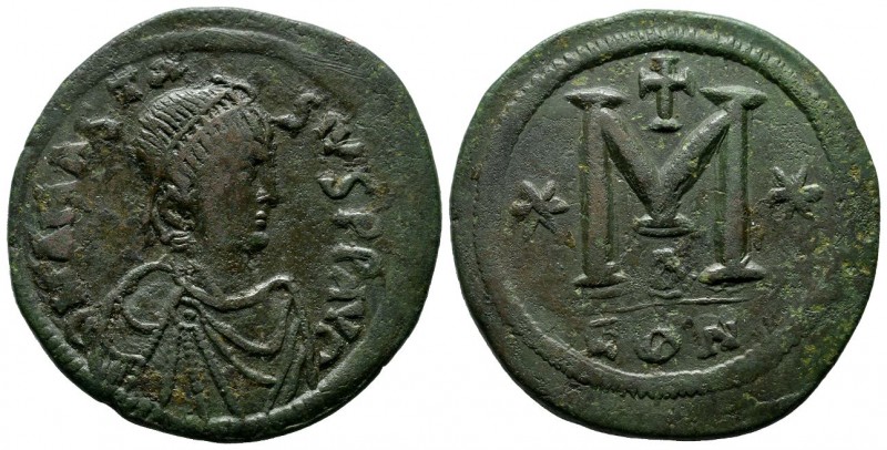 Anastasius I. AD 491-518. Æ Follis (37mm, 18.98g). Constantinople. D N ANASTASIV...