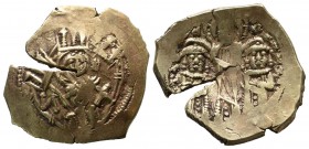 Andronicus II Palaeologus, with Michael IX, AD.1295-1320. AV Hyperpyron Nomisma (25mm, 6.27g). Constantinople mint. Struck AD.1303-1320. MP-ΘV. Half-l...