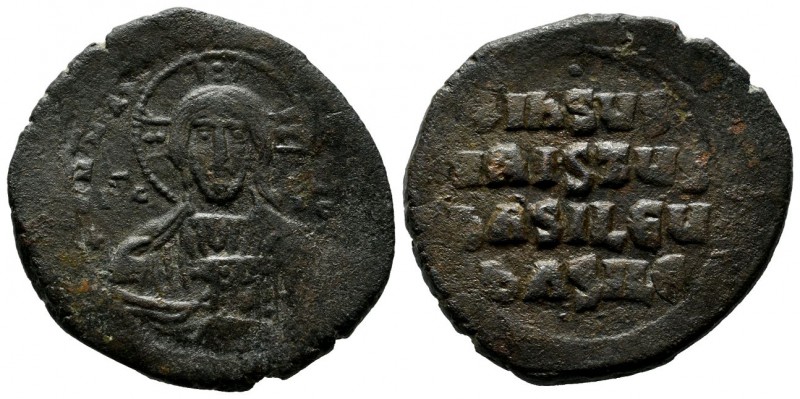 Basil II Bulgaroktonos, with Constantine VIII AD.976-1025. Æ Follis (30mm, 13.71...
