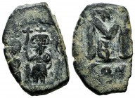 Heraclius with Heraclius Constantine and Heraclonas, AD.610-641. Æ Follis - 40 Nummi (25mm, 5.77g). Constantinople mint, 2nd officina. Heraclius, in c...