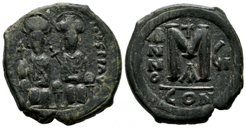Justin II. AD.565-578. Æ (30mm, 14.25g). Constantinople mint, 1st. officina. Dat...
