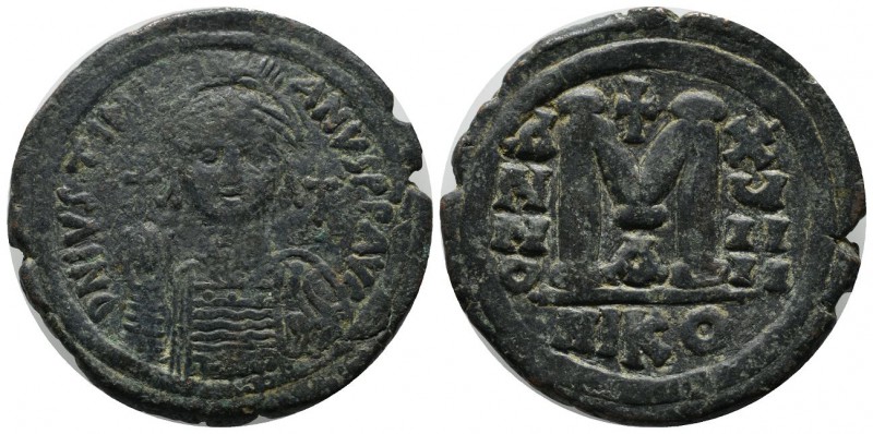 Justinian I. AD.527-565. Æ Follis (35mm, 20.14g). Nicomedia. D N IVSTINIANVS P P...