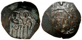Michael VIII Palaeologus, AD.1261-1282. Æ Trachy. Constantinople mint. Æ (24mm, 2.50g). O AΓΙΟC ΔΗΜΗΤΡΙΟC. St.Demetrius standing facing, holding spear...