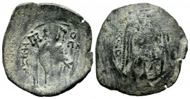 Michael VIII, Palaeologos, 258/61-1282. Æ Trachy (25mm, 3.06g). Constantinople mint. X A O - [...]. The Archangel Michael, nimbate and winged, standin...