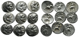 Lot of 9 Greek Tetradrachms. / Sold As Seen, No Return!