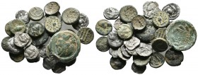 Lot of 14 AR + 14 Æ Greek Coins. / Sold As Seen, No Return!