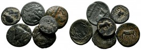 Lot of 6 Greek Bronze Coins. / Sold As Seen, No Return!