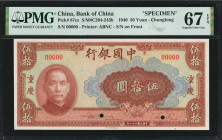 (t) CHINA--REPUBLIC. Bank of China. 50 Yuan, 1940. P-87cs. Specimen. PMG Superb Gem Uncirculated 67 EPQ.

(S/M#C294-243b). Printed by ABNC. Serial n...