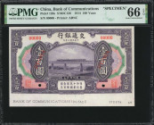 (t) CHINA--REPUBLIC. Bank of Communications. 100 Yuan, 1914. P-120s. Specimen. PMG Gem Uncirculated 66 EPQ.

(S/M#C126). Printed by ABNC. Seen with ...