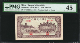 (t) CHINA--PEOPLE'S REPUBLIC. The People's Bank of China. 20 Yuan, 1949. P-819a. PMG Choice Extremely Fine 45.

(S/M#C282-31). Block 123. An attract...