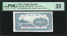 (t) CHINA--PEOPLE'S REPUBLIC. The People's Bank of China. 20 Yuan, 1949. P-820a. PMG Choice Very Fine 35.

(S/M#C282-30). Block 123. PMG comments "M...