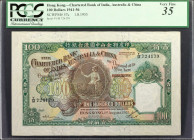 HONG KONG. Chartered Bank of India, Australia & China. 100 Dollars, 1955. P-57c. PCGS Currency Very Fine 35.

1.8.1955. Attractive color is noticed ...