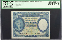 HONG KONG. The Hong Kong & Shanghai Banking Corporation. 1 Dollar, 1926. P-172a. PCGS Currency Choice About New 55 PPQ.

Dated 1.1.1926. This Choice...