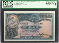 HONG KONG. The Hong Kong & Shanghai Banking Corporation. 10 Dollars, 1934. P-178a. PCGS Currency Choice About New 55 PPQ.

Dated 1.1.1934. These 193...