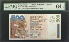 HONG KONG. Lot of (5). Standard Chartered Bank. 20 to 1000 Dollars, 2003. P-291* to 295*. Replacements. PMG Choice Uncirculated 64 EPQ to Superb Gem U...