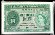 (t) HONG KONG. Pack of (100). Government of Hong Kong. 1 Dollar, 1959. P-324Ab. Uncirculated.

A pack of 100 of these popular 1 Dollar notes. Packs ...