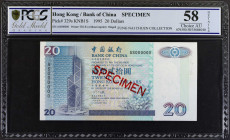 (t) HONG KONG. Lot of (5). Bank of China. 20 to 1000 Dollars, 1995. P-329s, 330s, 331s, 332bs & 333bs. Specimen. PCGS GSG Choice About Uncirculated 58...