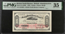 BRITISH NORTH BORNEO. The British North Borneo Company. 1 Dollar, 1936. P-28. PMG Choice Very Fine 35.

Printed by BE&B. Seldom encountered in this ...
