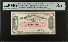 BRITISH NORTH BORNEO. The British North Borneo Company. 1 Dollar, 1940. P-29. PMG Choice Very Fine 35.

Printed by BE&B. Seen here in a seldom encou...