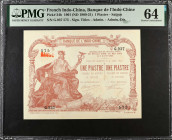FRENCH INDO-CHINA. Banque de L'Indo-Chine. 1 Piastre, 1901 (ND 1909-21). P-34b. PMG Choice Uncirculated 64.

Saigon. Signature titles of Administrat...