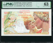 GUADELOUPE. Caisse Centrale de la France d'Outre-Mer Guadalupe. 1000 Francs, ND (1947-49). P-37s. Specimen. PMG Choice Uncirculated 63.

Guadeloupe ...
