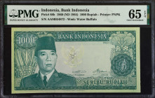 INDONESIA. Lot of (2). Bank Indonesia. 1000 & 5000 Rupiah, 1960-75. P-88b & 114. PMG Gem Uncirculated 65 EPQ.

Included in this lot are P-88b and P-...