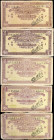 MACAU. Lot of (10). Banco Nacional Ultramarino. 50 Avos, ND (1944). P-21. Fine.

Block letters A through J are represented in this group of ten 50 A...