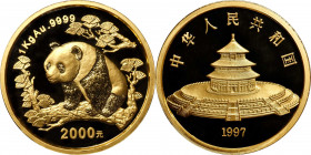 CHINA. Gold 2000 Yuan (Kilo), 1997. Panda Series. NGC PROOF-69 Ultra Cameo.

Fr-B1; KM-992; PAN-284A. Mintage: 58. Diameter: 89mm. An EXTREMELY RARE...