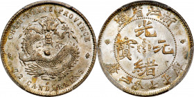 (t) CHINA. Chekiang. 7.2 Candareens (10 Cents), ND (1898-99). Hangchow Mint. Kuang-hsu (Guangxu). PCGS MS-62.

L&M-285; K-122; KM-Y-52.4; WS-1022. A...