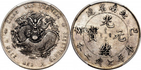 (t) CHINA. Kiangnan. 7 Mace 2 Candareens (Dollar), CD (1899). Nanking Mint. Kuang-hsu (Guangxu). PCGS EF-40.

L&M-223; K-75; KM-Y-145a.3; WS-0807. V...
