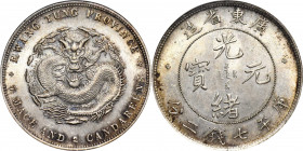 (t) CHINA. Kwangtung. 7 Mace 2 Candareens (Dollar), ND (1890-1908). Kwangtung Mint. Kuang-hsu (Guangxu). ANACS MS-63.

L&M-133; K-26; KM-Y-203; WS-0...