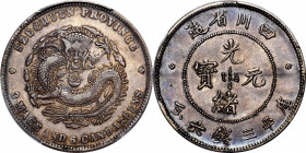 (t) CHINA. Szechuan. 3 Mace 6 Candareens (50 Cents), ND (1901-08). Chengdu Mint. Kuang-hsu (Guangxu). PCGS EF-45.

L&M-347; K-146; KM-Y-237.2; WS-07...