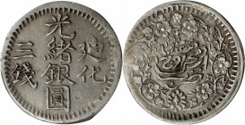 (t) CHINA. Sinkiang. 3 Mace, AH 1321 (1903). Tihwa Mint. Kuang-hsu (Guangxu). PCGS AU-50.

L&M-791; K-1206; KM-Y-34; SW-1269. Quite wholesome and ap...