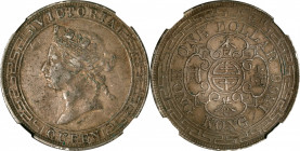 HONG KONG. Dollar, 1866. Hong Kong Mint. Victoria. NGC EF-45.

KM-10; Mars-C41; Prid-1. A wholesome and entirely original survivor, this elegant cro...
