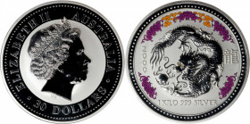 AUSTRALIA. 30 Dollars (Kilo), 2000. Perth Mint. Elizabeth II. GEM UNCIRCULATED.

KM-525. "Diamond Eyes"/Colorized variety. Mintage: 3,404. Diameter:...