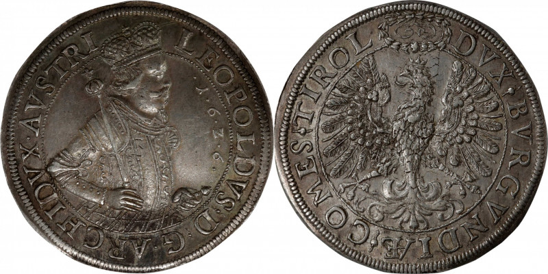 AUSTRIA. 2 Talers, 1626. Hall Mint. Archduke Leopold V. PCGS AU-53.

Dav-3336;...