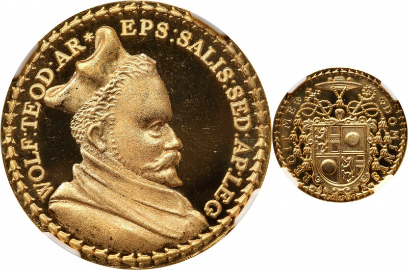 AUSTRIA. Salzburg. Gold "6 Ducats" Restrike, ND (ca. 1928). Wolf Dietrich von Ra...