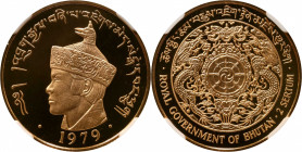 BHUTAN. 2 Sertums, 1979. British Royal Mint. Jigme Singye Wangchuck. NGC PROOF-69 Ultra Cameo.

Fr-9; KM-52. Mintage: 1,000. AGW: 0.4711 oz. Tied fo...