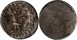 CAMBODIA. Uniface 3 Pe, ND (1825-40). Time of Ang Chan to Ksat Trey. PCGS EF-45.

KM-25. An interesting and RARE type that is both anepigraphic and ...