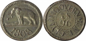 CEYLON. 96 Stivers (Double Rix Dollar), 1808. Adriaan Pieter Blume's (Private) Mint. George III. NGC AU-58.

KM-79; Prid-1. Undoubtedly, a premium-q...