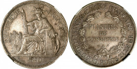 FRENCH INDO-CHINA. Piastre, 1890-A. Paris Mint. NGC EF Details--Surface Hairlines.

KM-5; Lec-272. Mintage: 6,108. The RAREST and most difficult cir...