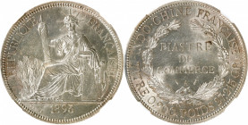 FRENCH INDO-CHINA. Piastre, 1895-A. Paris Mint. NGC MS-63.

KM-5; Lec-275. 27.215 gms weight standard. The RARE early issue struck to a slightly hig...