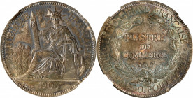 FRENCH INDO-CHINA. Piastre, 1905-A. Paris Mint. NGC MS-63.

KM-5a.1; Lec-288. Full of elegant and charming eye appeal, this choice trade issue comes...